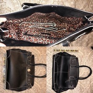 Black genuine leather purse